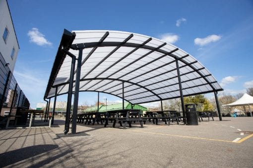 Large canopy we designed for The Cardinal Wiseman School