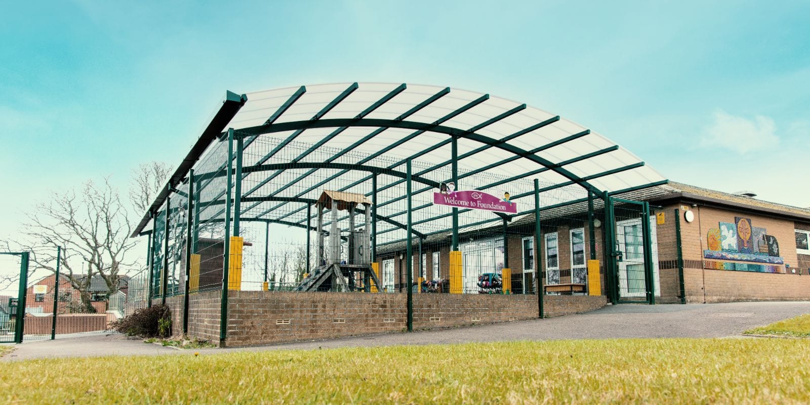 Play area canopy we made for Bickleigh Down Primary School