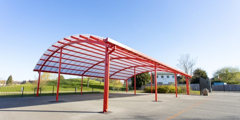 Freestanding canopy we installed at King Edward Sheldon Heath Academy