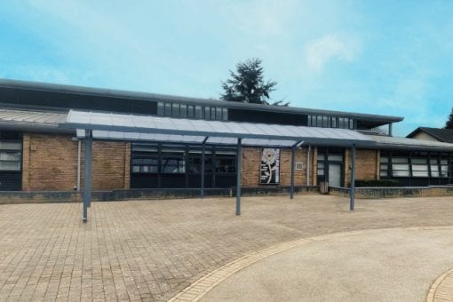 Freestanding canopy we installed at Treloar's School