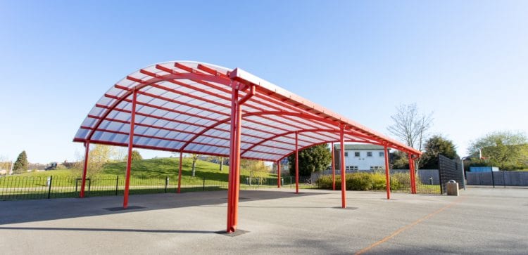 Outdoor canopy we designed for King Edward Sheldon Heath Academy