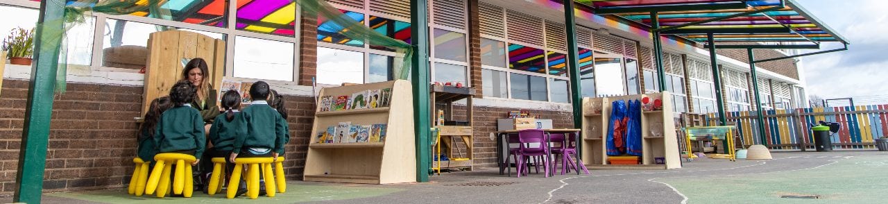 Outdoor classroom at Zaytouna Primary School