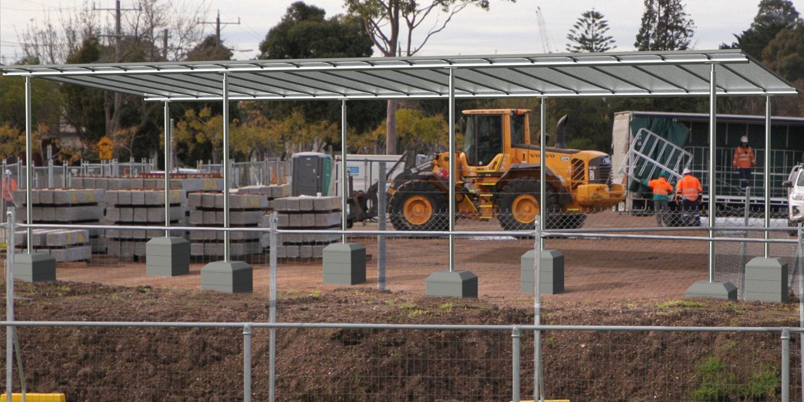Temporary Canopy on Construction Site