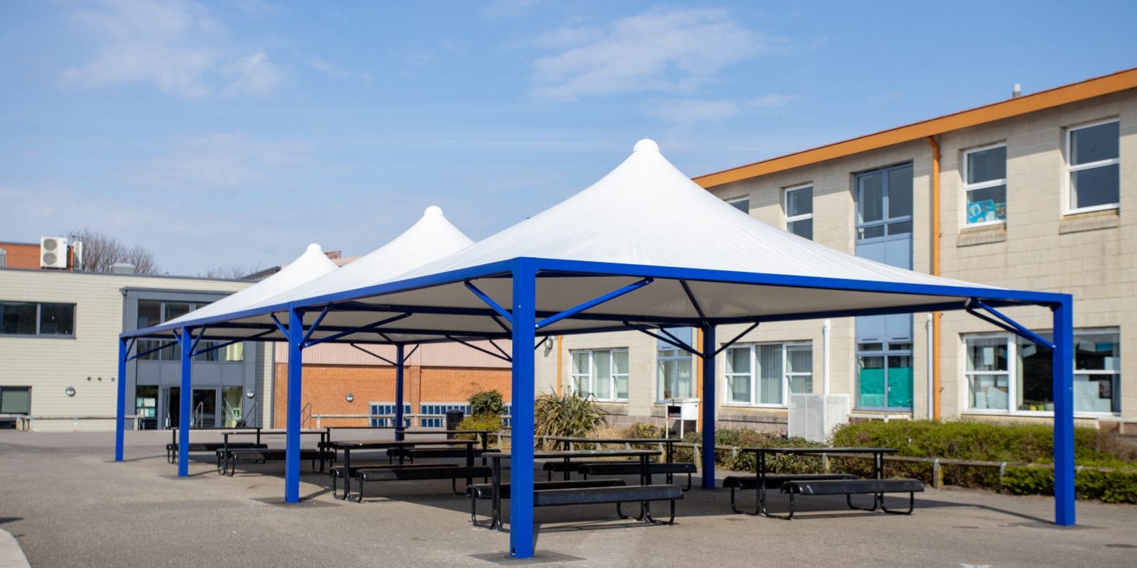 Tepee canopies we made for The Harvey Grammar School