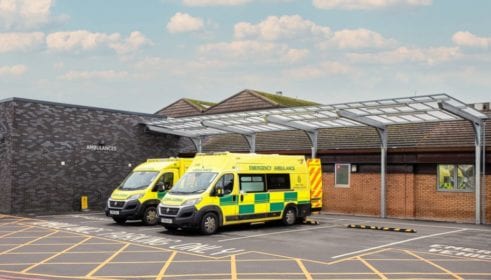 Ambulance canopy we designed for Countess of Chester Hospital