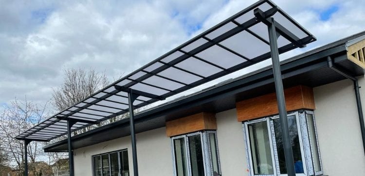 Cantilever shelter we designed for Thomas Hickman School