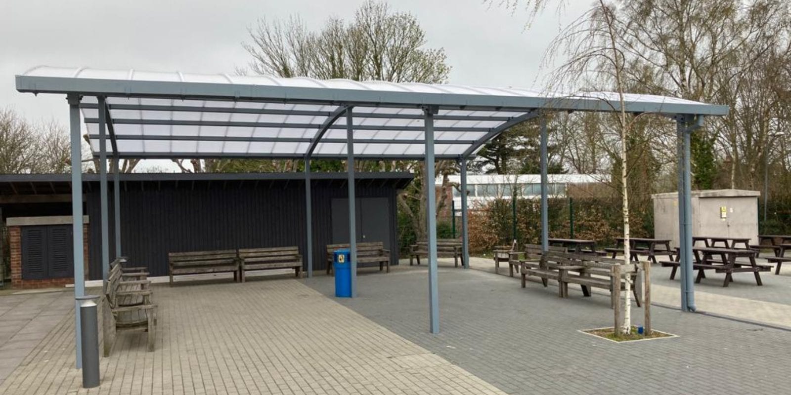 Dining canopy we designed for Wye School