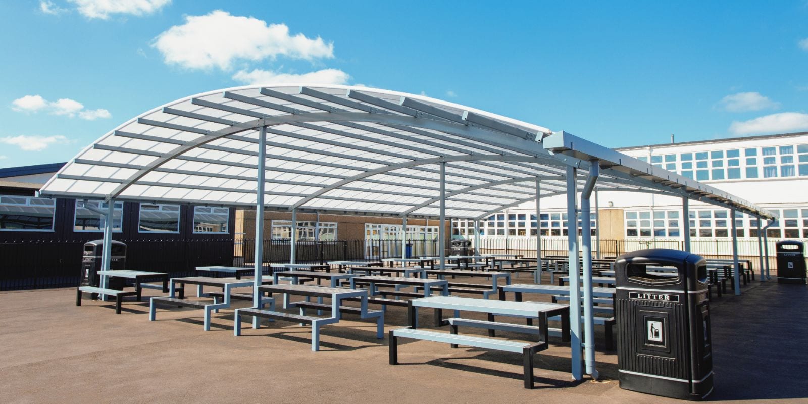 Large dining shelter we created for John Taylor High School