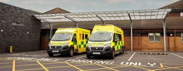 Outdoor canopy we designed for Countess of Chester Hospital