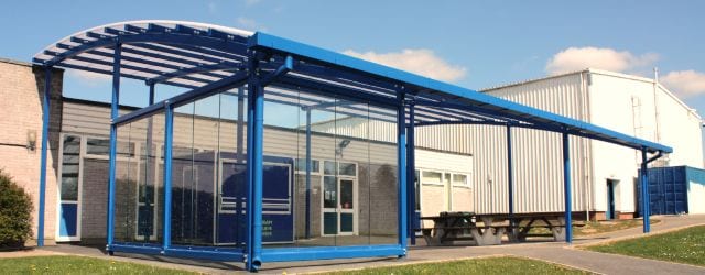 Outdoor canopy at Great Torrington School