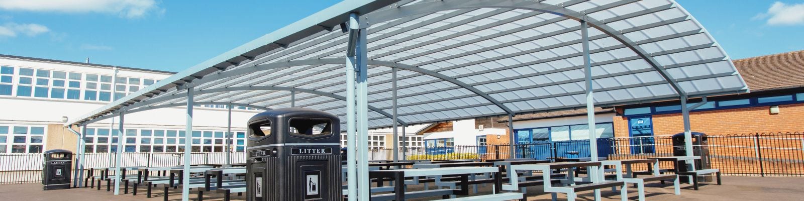 Outdoor shelter we installed at John Taylor High School