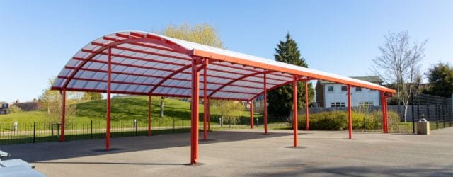 Outdoor shelter we designed for King Edward Sheldon Heath Academy