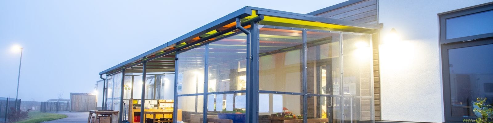 Outdoor shelter we installed at Monksmoor Park Primary School