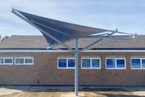 Playground fabric canopy we installed at Brushwood Junior School