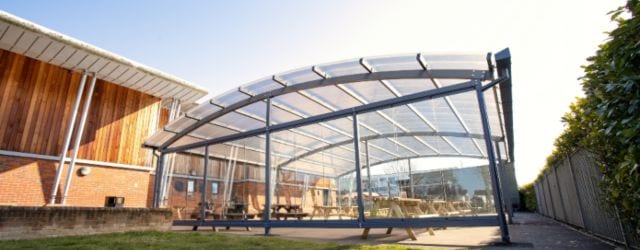 Shelter with sides we designed for Lincroft Academy