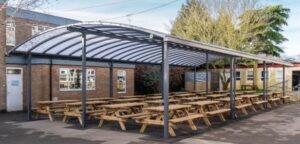 Cirencester College Curved Roof Shelter Cirencester College Curved Roof Shelter