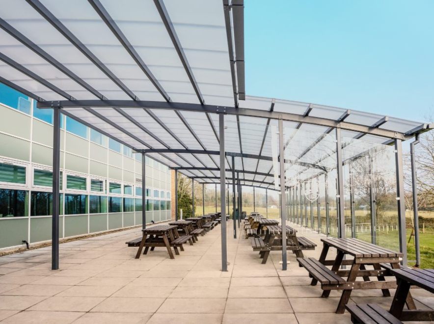 Outdoor dining shelter at The Chantry School