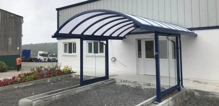 Entrance canopy we designed for Spencer Environmental Care Associates