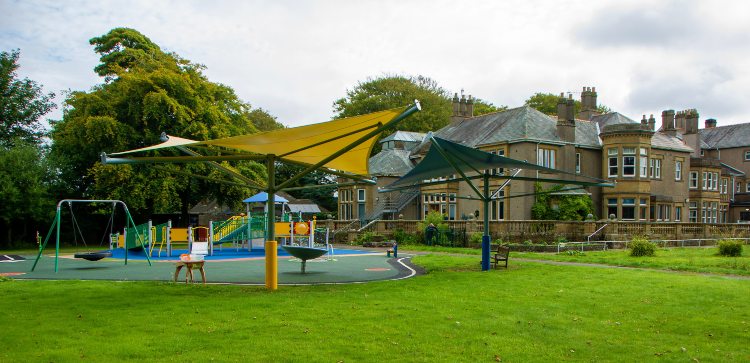 Fabric canopies we designed for Bleasdale School
