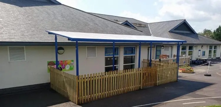 Play shelter we fitted at Llanrhaeadr ym Mochnant Primary School