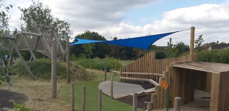 Shade sail we designed for Down Hall Primary School