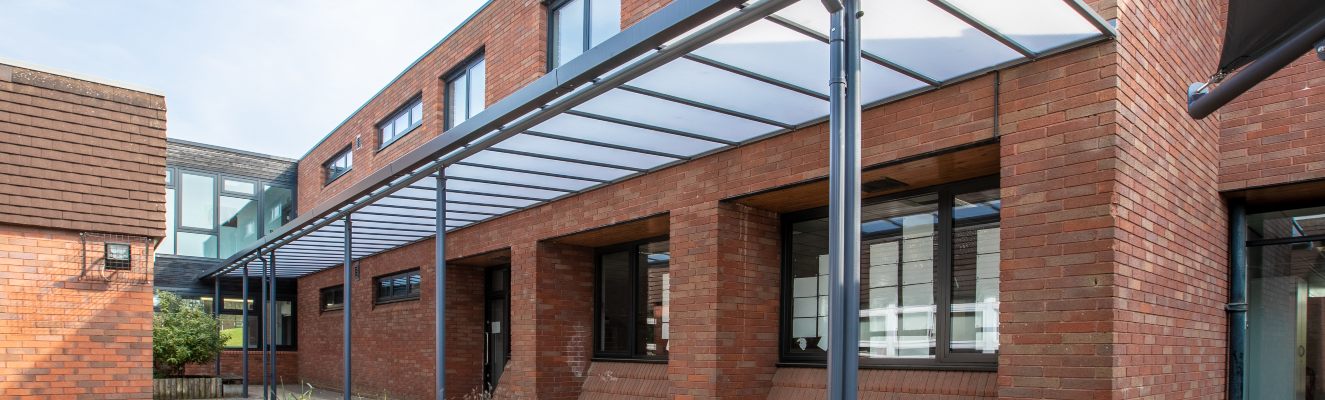 Aldersley School Straight Roof Canopy