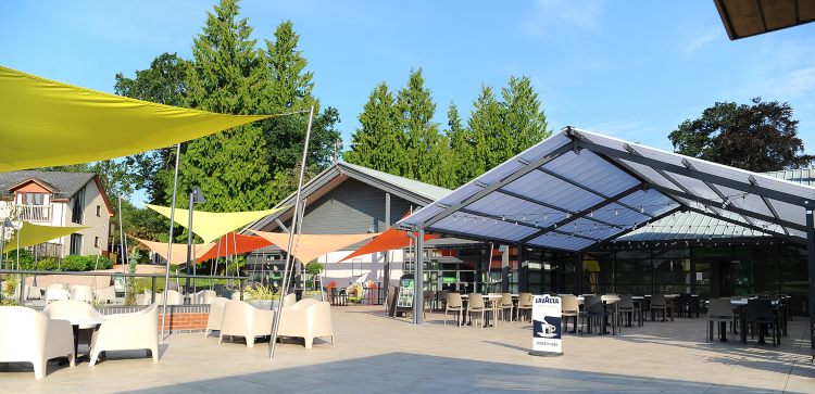 Terrace area canopy we designed for Whitemead Forest Park