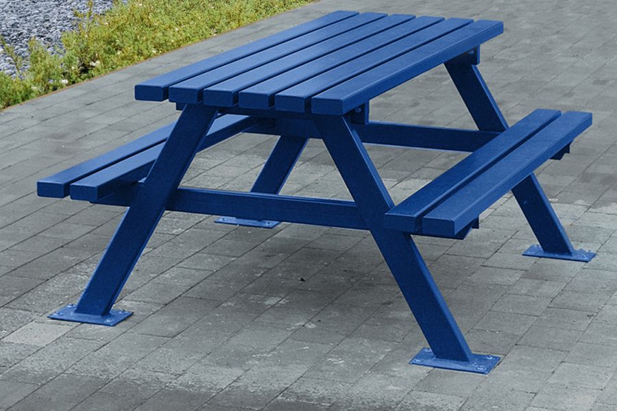 Blue Picnic Bench