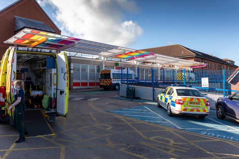 Entrance Canopy at Queen's Hospital