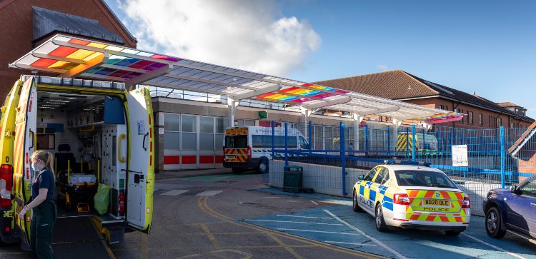 Entrance Canopy at Queen's Hospital