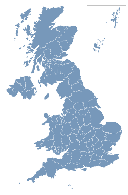 Map of UK Counties