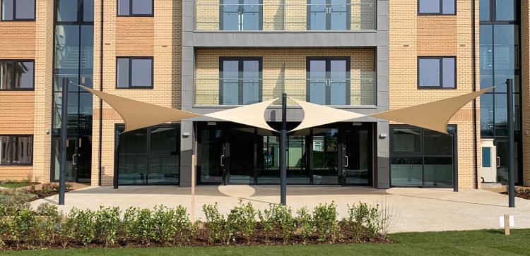 Shade Sail at De Wint Court in Lincoln