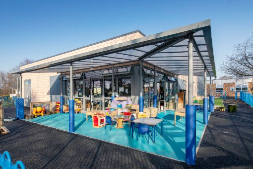 Straight Roof Shelter at Barkers Lane Primary School