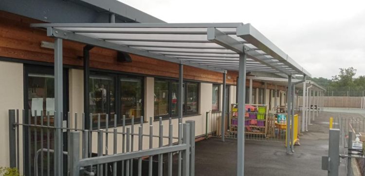 Outdoor School Canopy -Covered Walkway.