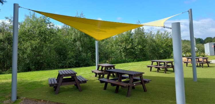 Shade Sail in a picnic area.