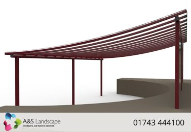 Red Curved Roof Canopy