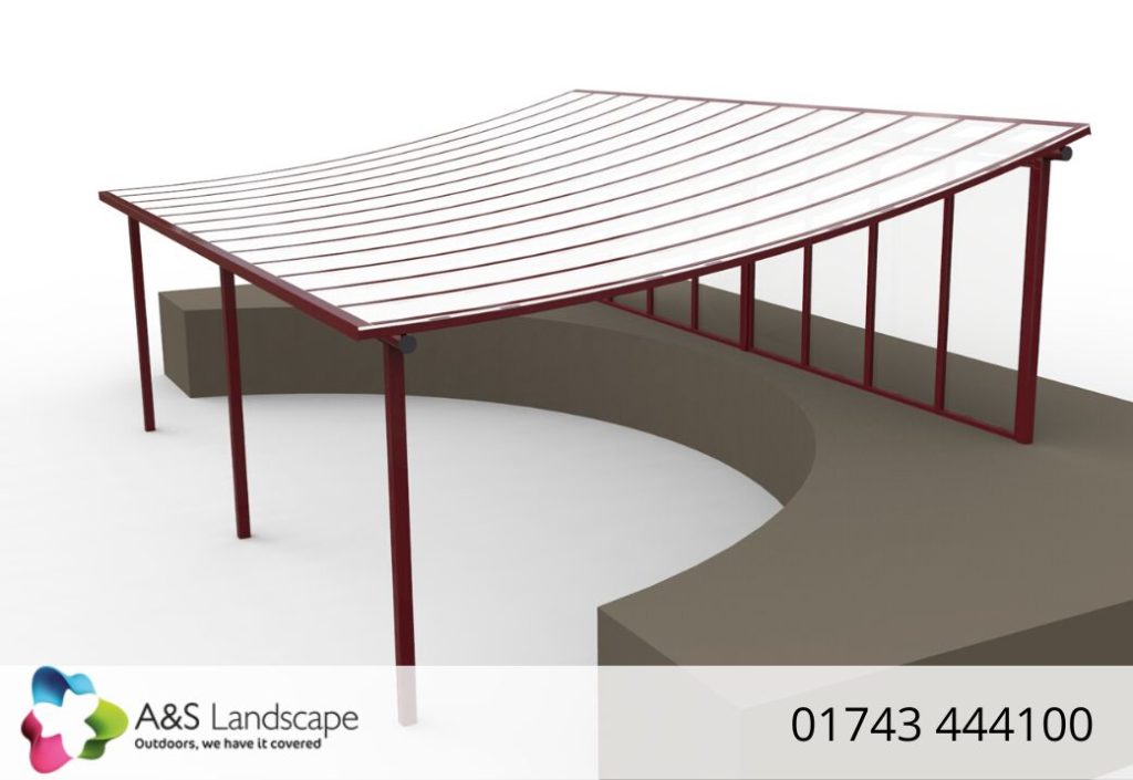 Red Curved Roof Canopy