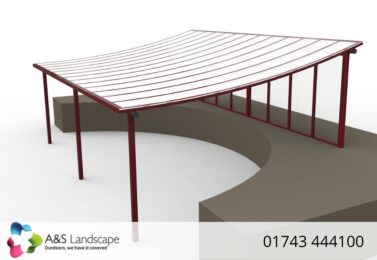 Red Curved Roof Canopy