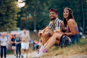 couple at a festival in the UK