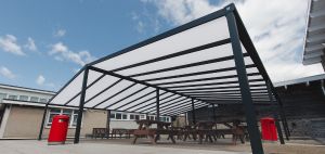 straight roof dining shelter