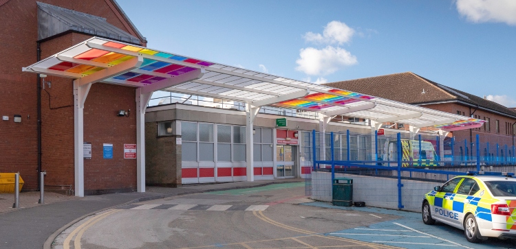 straight roof hospital canopy