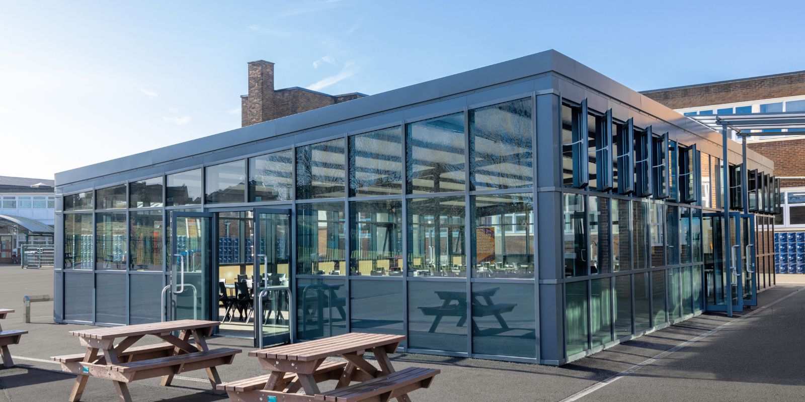 enclosed dining shelter for school
