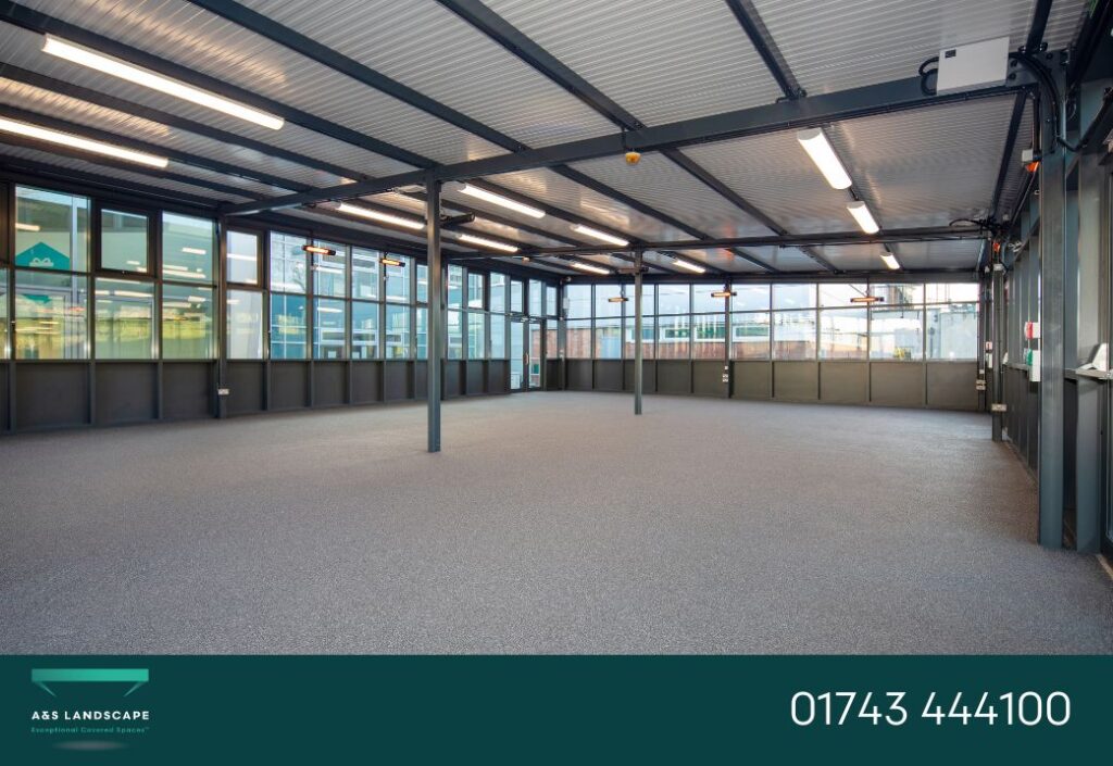 dining canopy structure matthew moss school