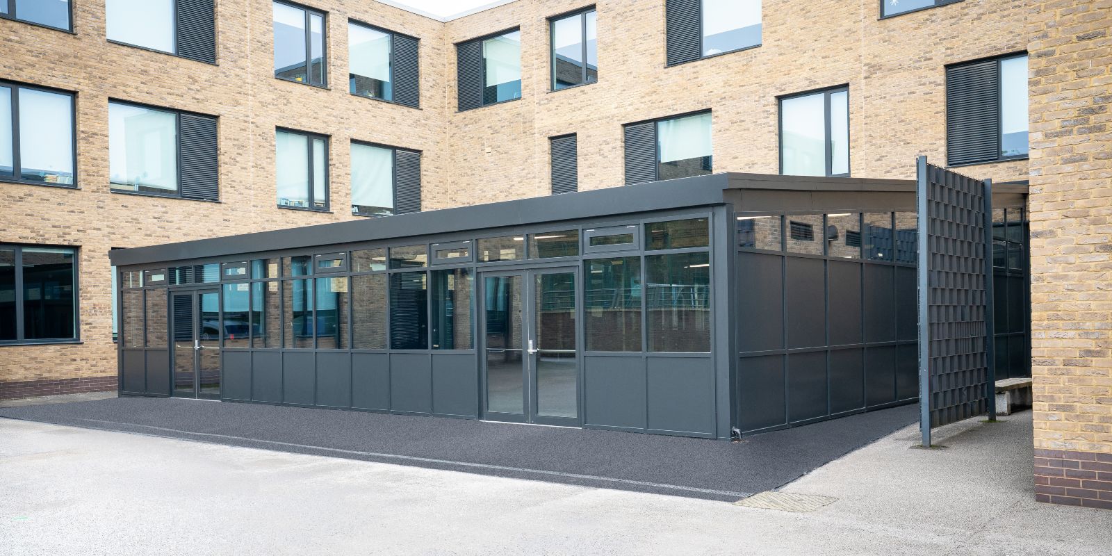 enclosed dining structure glossopdale school