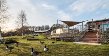shade sail cafe seating area