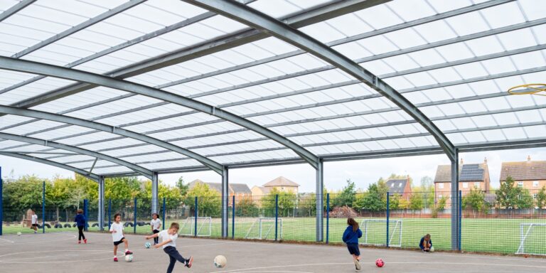 covered muga school canop