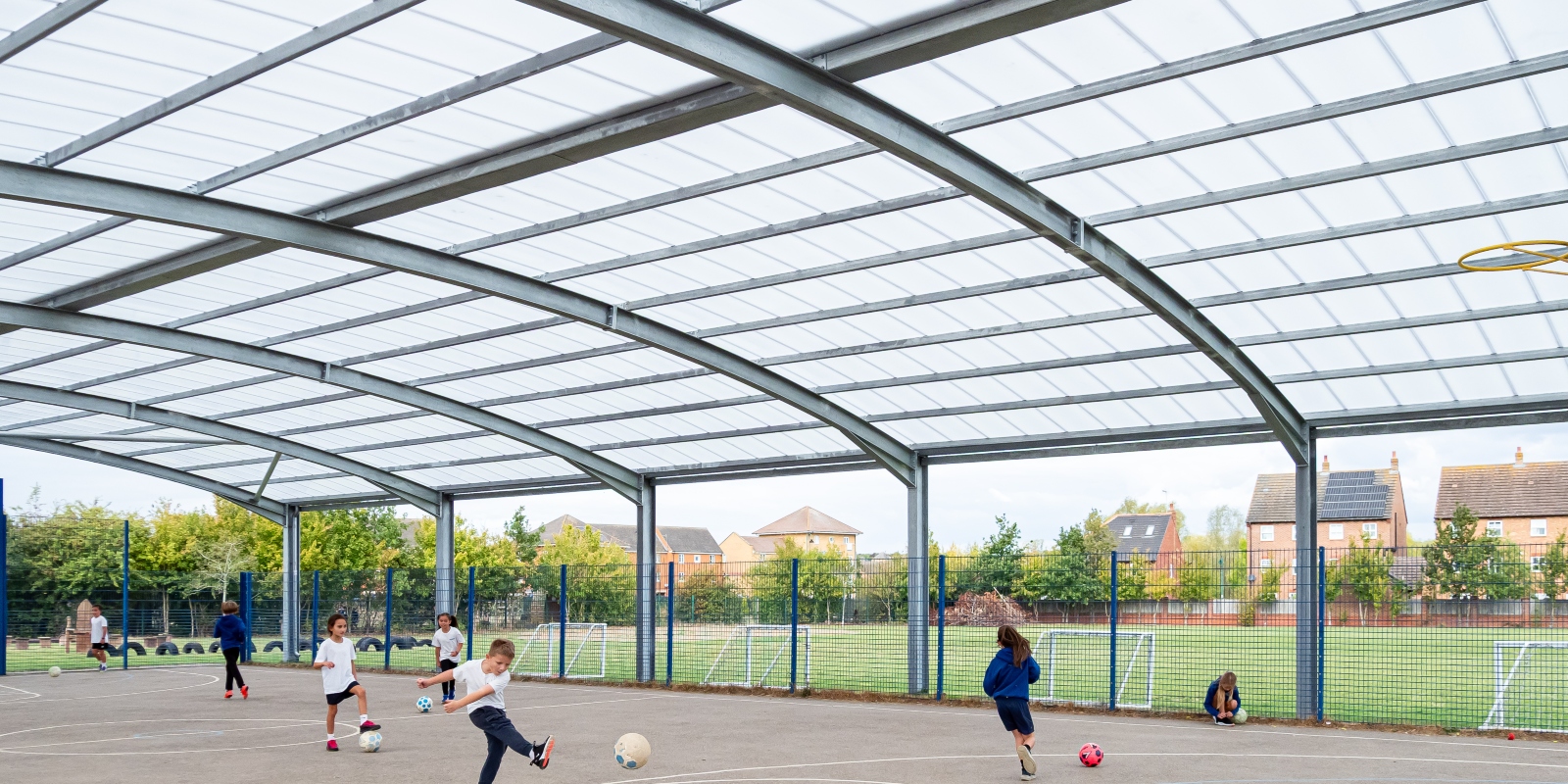 covered muga school canop