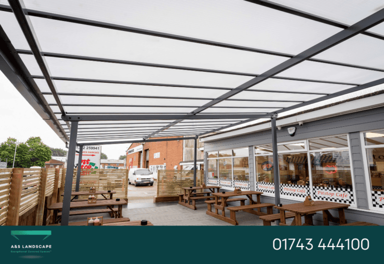 pit stop cafe outdoor dining canopy